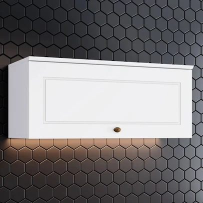 Armário Aéreo Cozinha 80 Cm Americana 1 Porta Basculante 100% Mdf Branco Hp - Henn