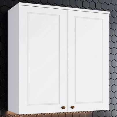 Armário Aéreo Cozinha 80 Cm Americana 2 Portas 100% Mdf Branco Hp - Henn