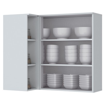 Armário Aéreo Cozinha 83 Cm Americana 1 Porta 100% Mdf Branco Hp C359 - Henn