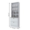 Cristaleira Americana 2 Portas 2 Gavetas 100% Mdf Branco Hp - Henn