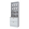 Cristaleira Americana 2 Portas 2 Gavetas 100% Mdf Branco Hp - Henn
