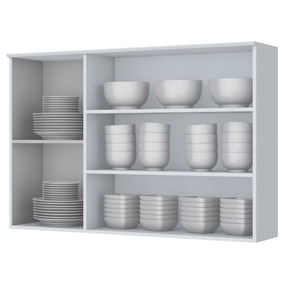 Armário Aéreo Cozinha 120 Cm Americana 3 Portas 100% Mdf Branco Hp C363 - Henn