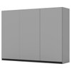Armário Aéreo Cozinha 120 Cm Belize 3 Portas 100% Mdf Cinza - Henn