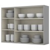 Armário Aéreo Cozinha 120 Cm Belize 3 Portas 100% Mdf Cinza - Henn