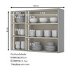 Armário Aéreo Cozinha 120 Cm Belize 3 Portas 100% Mdf Cinza - Henn