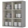 Armário Aéreo Cozinha 80 Cm Belize 2 Portas 100% Mdf Cinza - Henn