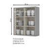 Armário Aéreo Cozinha 80 Cm Belize 2 Portas 100% Mdf Cinza - Henn