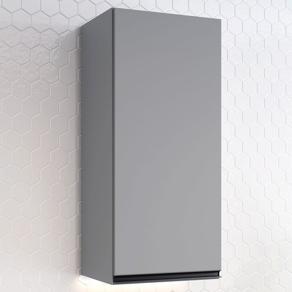 Armário Aéreo Cozinha 40 Cm Belize 1 Porta 100% Mdf Cinza C504 - Henn