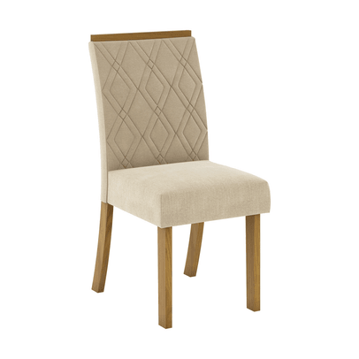 Cadeiras Kit 2 Cadeiras Vita Nature/Linho - Henn