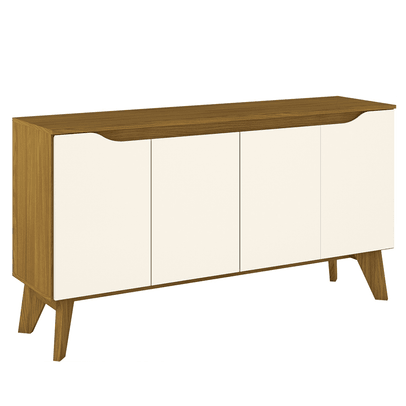Aparador Buffet Quartzo 4 Portas Nature/Off White - Henn