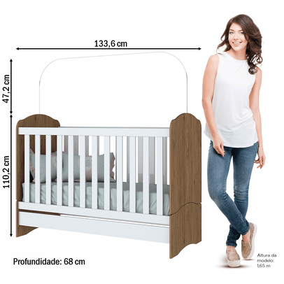 Berço Bala de Menta 3 em 1 Marrom - Henn