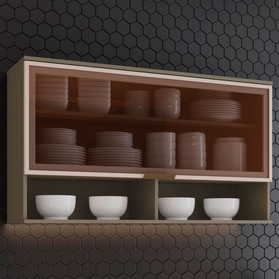 Armário Aéreo Cozinha 120 Cm Connect 1 Porta 100% Mdf Duna - Henn