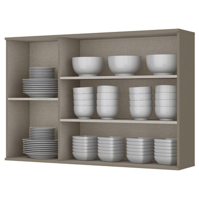 Armário Aéreo Cozinha 120 Cm Connect 3 Portas com Vidro 100% Mdf Duna - Henn