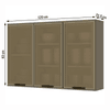 Armário Aéreo Cozinha 120 Cm Connect 3 Portas com Vidro 100% Mdf Duna - Henn