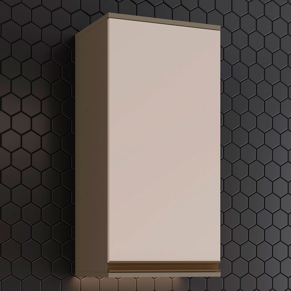 Armário Aéreo Cozinha Connect 1 Porta 100% Mdf Duna/Cristal C81 - Henn