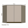 Armário Aéreo Cozinha 79 Cm Connect Oblíquo 2 Portas 100% Mdf Duna/Cristal - Henn