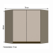 Armário Aéreo Cozinha 79 Cm Connect Oblíquo 2 Portas 100% Mdf Duna/Cristal - Henn