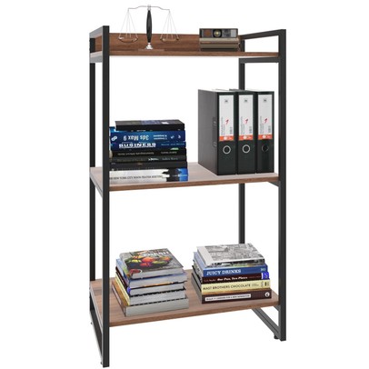 Estante para Livros 3 Prateleiras Kuadra Nogal - Compace