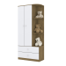 Guarda-Roupa de Bebê Labirinto 2 Portas 2 Gavetas Rústico/Branco - Henn