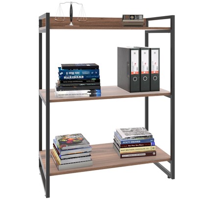 Estante para Livros 3 Prateleiras Nogal 8390- Compace