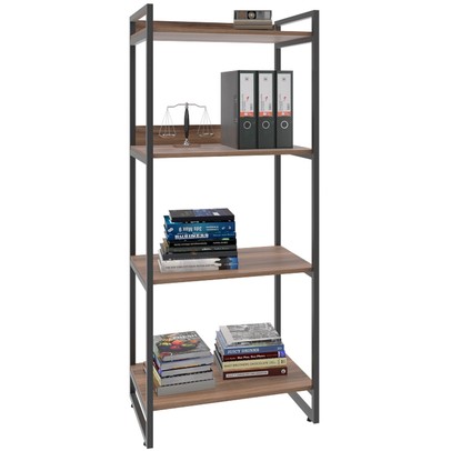 Estante para Livros 4 Prateleiras Nogal 8391 - Compace