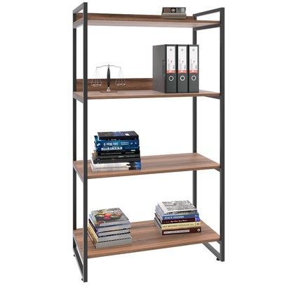 Estante para Livros 4 Prateleiras Nogal 8392 - Compace