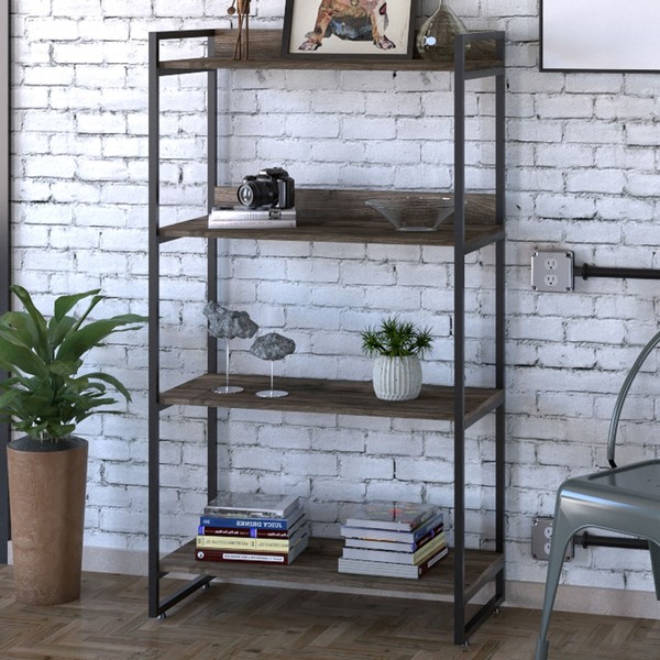 Estante para Livros 4 Prateleiras Carvalho Dark 8392 - Compace