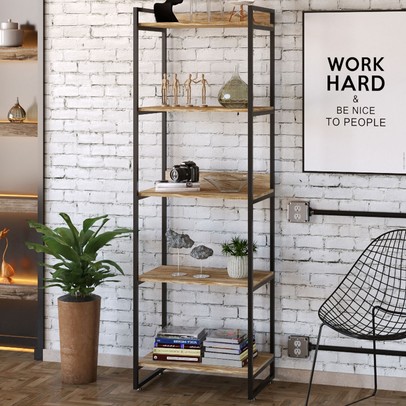 Estante para Livros 5 Prateleiras Carvalho 8393 - Compace