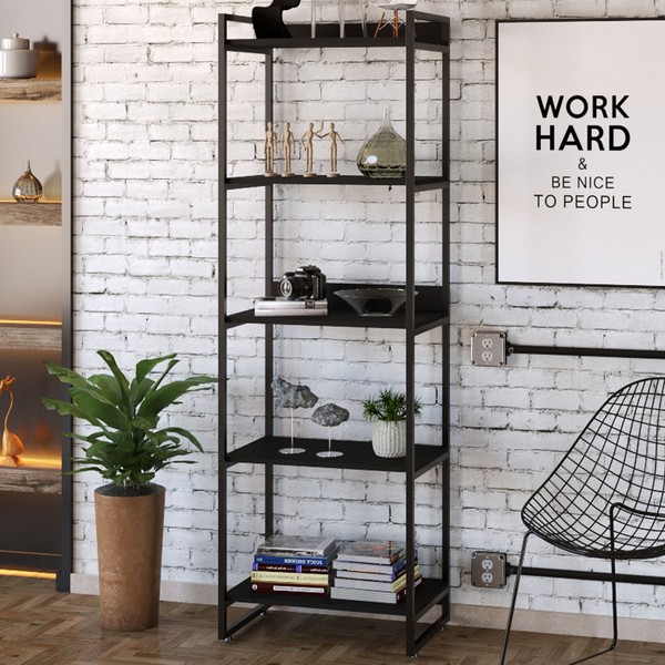 Estante para Livros 5 Prateleiras ônix 8393 - Compace
