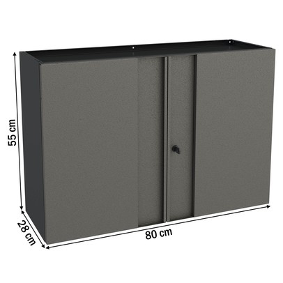 Armário Aéreo de Cozinha em Aço Multibox 2 Portas Cinza/Preto - Telasul