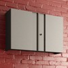 Armário Aéreo de Cozinha em Aço Multibox 2 Portas Cinza/Preto - Telasul