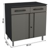 Armário de Cozinha em Aço Multibox 2 Portas 2 Gavetas Cinza/Preto - Telasul