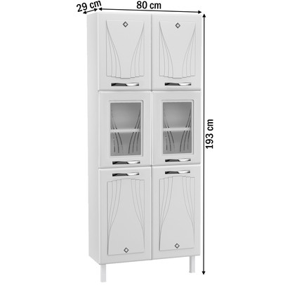 Paneleiros Star New 6 Portas com Vidro Branco - Telasul