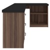 Mesa para Escritório Mali 3 Gavetas Preto/Ipê - Artany