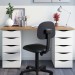 Mesa para Escritório Due 10 Gavetas Nogal/Branco - Artany Móveis
