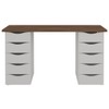 Mesa para Escritório Due 10 Gavetas Nogal/Branco - Artany Móveis