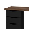 Mesa para Escritório Due 10 Gavetas Nogal/Preto - Artany Móveis