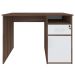 Mesa Escrivaninha Hall 1 Porta 1 Gaveta Ipê/Branco - Artany