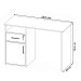Mesa Escrivaninha Hall 1 Porta 1 Gaveta Ipê/Branco - Artany