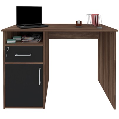 Mesa Escrivaninha Hall 1 Porta 1 Gaveta Ipê/Preto - Artany