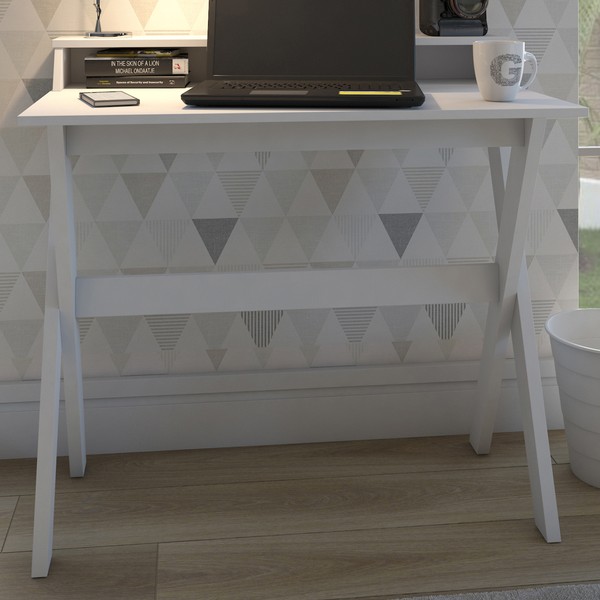 Mesa Escrivaninha Itália 3 Nichos Branco - Artany