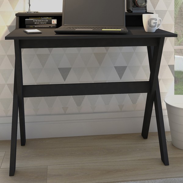 Mesa Escrivaninha Itália 3 Nichos Preto - Artany