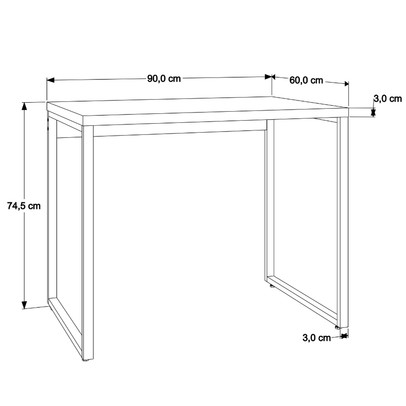 Mesa Escrivaninha Office Kuadra Snow 8395 - Compace