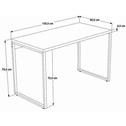 Mesa para Escritório Office Kuadra Nogal 8397 - Compace