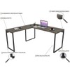 Mesa para Escritório Angular Kuadra Carvalho Dark - Compace