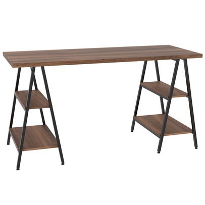 Mesa para Escritório Kuadra 4 Prateleiras Nogal - Compace