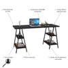 Mesa para Escritório Kuadra 4 Prateleiras ônix - Compace