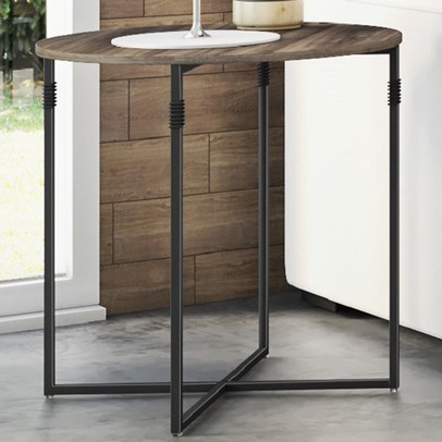 Mesa de Canto Joice Amêndoa Negra/Preto - Brastubo