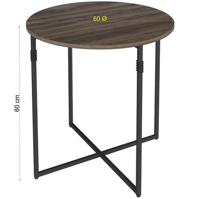 Mesa de Canto Joice Amêndoa Negra/Preto - Brastubo