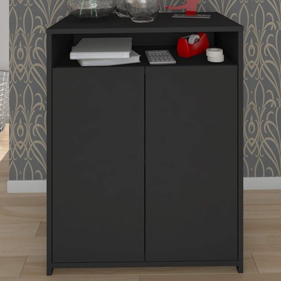 Armário para Escritório Cool 2 Portas Preto - Artany